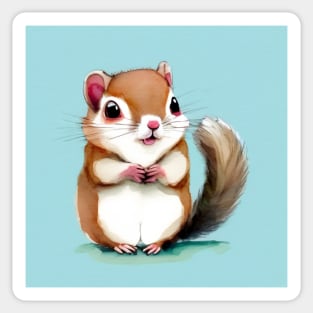 Cute Baby Squirrel Art 1 Sticker